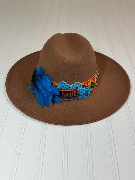Western Boho Hat Women\'s Brown Felt Hat Handmade